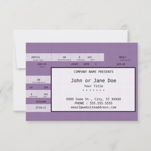 purple concert ticket (Front)