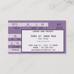 purple concert ticket