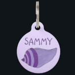 Purple Conch Sea Shell Seashell Beach Ocean Pet ID Tag<br><div class="desc">Pet tag design features an original illustration of a purple seashell. Just personalize with the name of your dog or cat.

Lots of coordinating pet products are also available from this shop! Don't see exactly what you're looking for? Contact Rebecca to have a product customized just for you!</div>