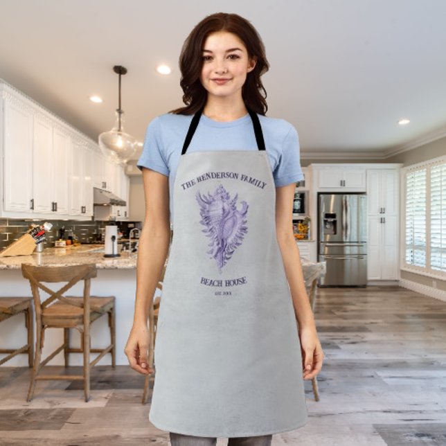 Purple Conch Shell Apron (Purple Conch Shell Personalized Apron)