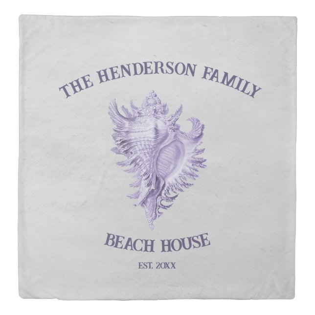 Purple Conch Shell Duvet Cover (Front)