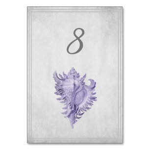 Purple Conch Shell Table Number Card