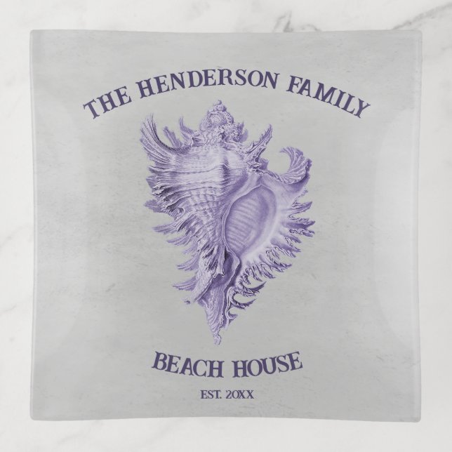 Purple Conch Shell Trinket Tray (Front)