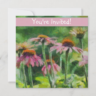 Purple Coneflower Garden Party Invitation