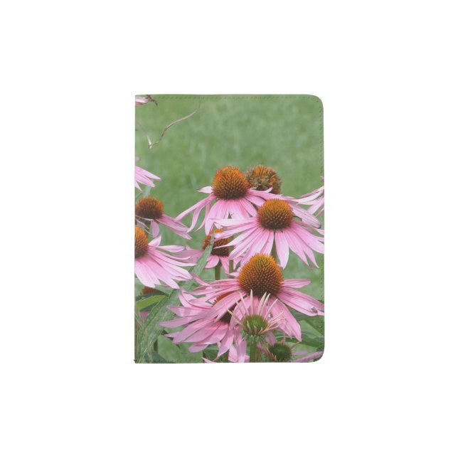 Purple Coneflower Garden with Bees Passport Holder (Front)