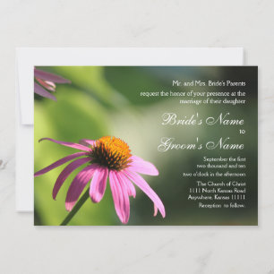 Purple Coneflower Wedding Invitation