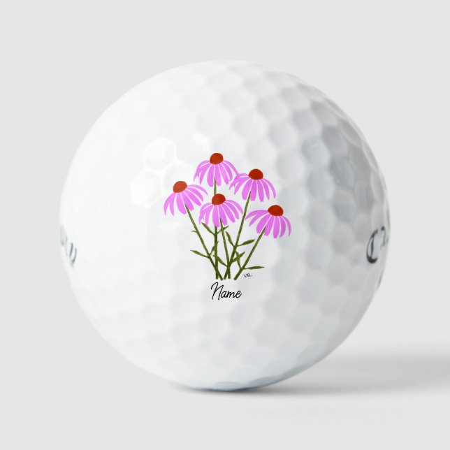 Purple Coneflowers Callaway Supersoft Golf Balls (Front)
