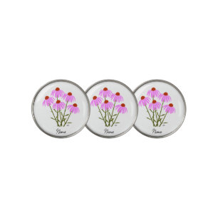 Purple Coneflowers Golf Ball Markers