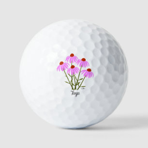 Purple Coneflowers Golf Balls Personalized