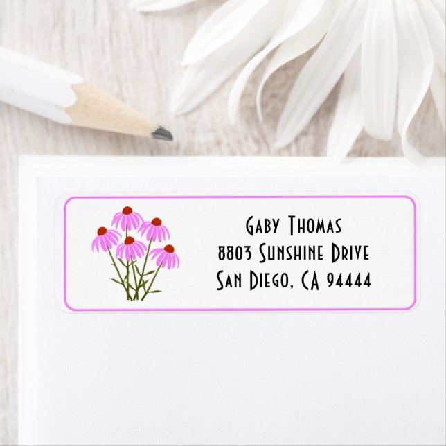 Purple Coneflowers Return Address Labels (Insitu)