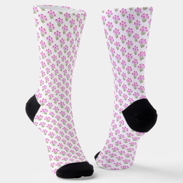 Purple Coneflowers Socks (Angled)