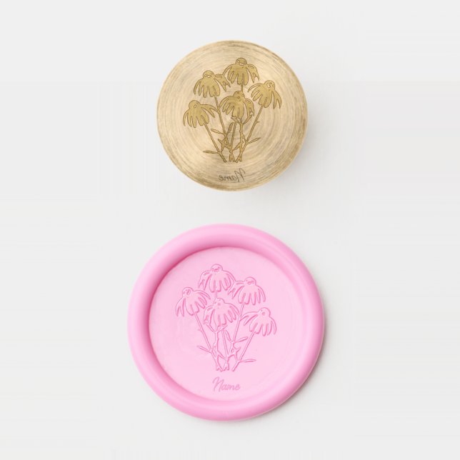 Purple Coneflowers Wax Seal Stamp (Stamped)