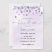Purple Confetti Baby Shower Invitation (Front)