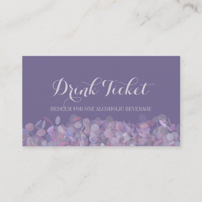 Purple Confetti Drink Ticket (Front)