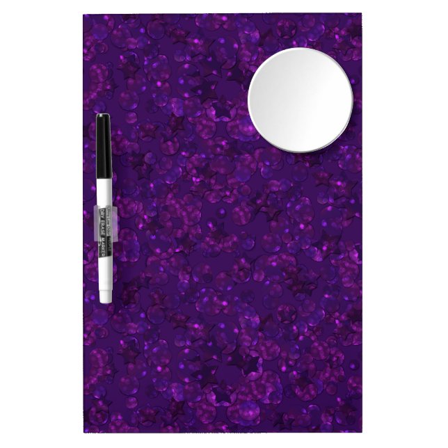 Purple confetti dry erase board with mirror (Front)