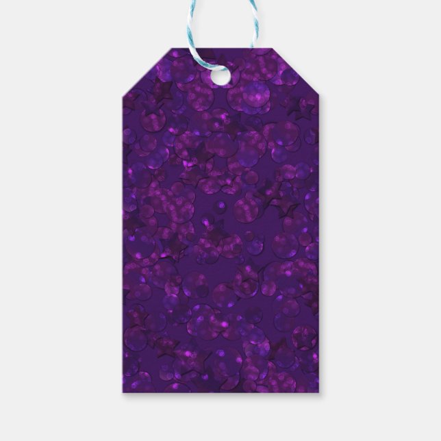 Purple confetti gift tags (Front)