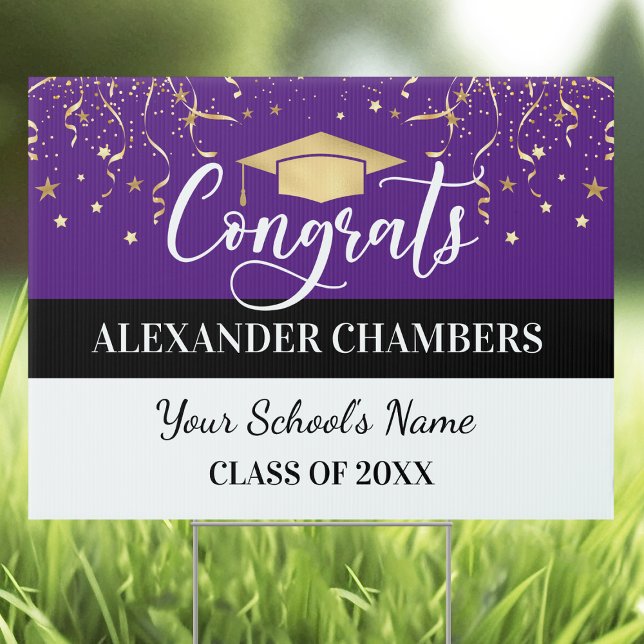 Purple Confetti Graduation Yard Sign (Creator Uploaded)