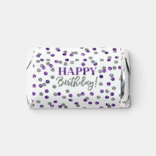 Purple Confetti Happy Birthday  Hersheys Miniatures