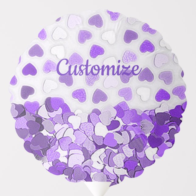 Purple Confetti Hearts Balloon (Front)