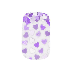 Purple Confetti Hearts Nail Wraps