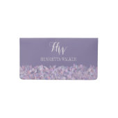 Purple Confetti Monogrammed Checkbook Cover (Front)