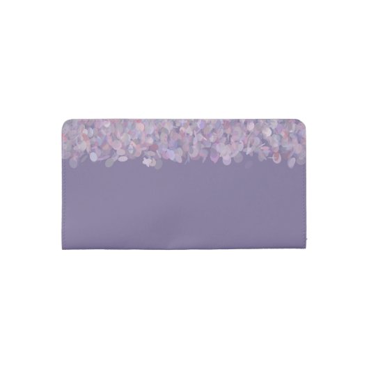 Purple Confetti Monogrammed Checkbook Cover (Back)