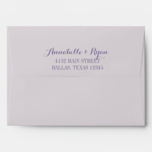 Purple Confetti Pale Personalized Wedding Envelope