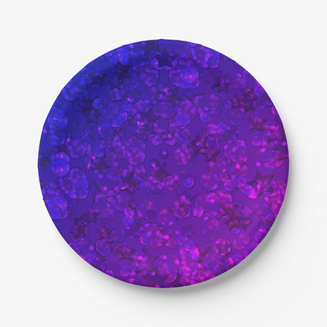 Purple confetti paper plates (Front)