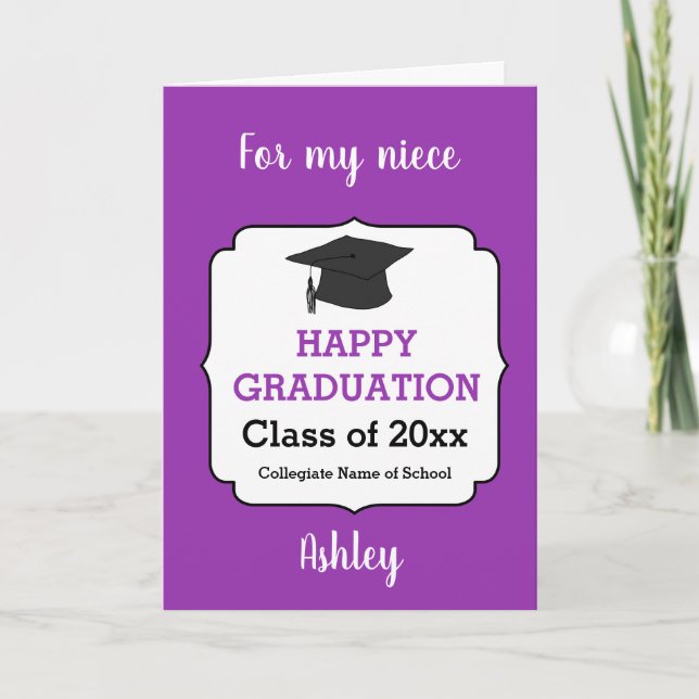 Purple Congratulations Graduate Class of 2025 Card (Front)