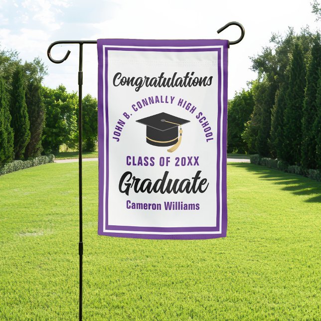 Purple Congratulations Graduate Custom Graduation Garden Flag (Creator Uploaded)