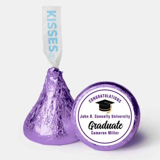 Purple Congratulations Graduate Customized Party Hershey®'s Kisses® (Front)
