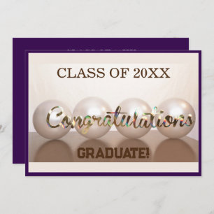 Purple Congratulations Graduate Graduation Balloon Invitation