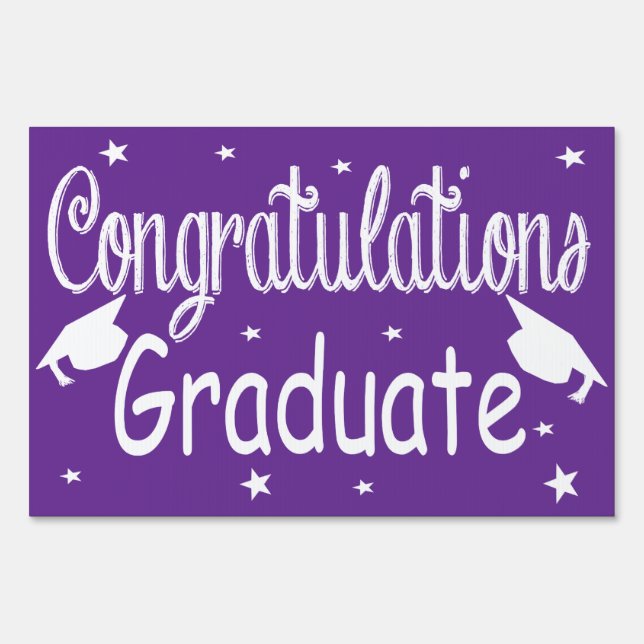 Purple Congratulations Graduate Yard Sign (Front)