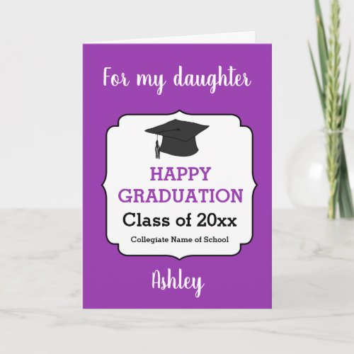 Purple Congratulations Graduation Class of 2024 Card