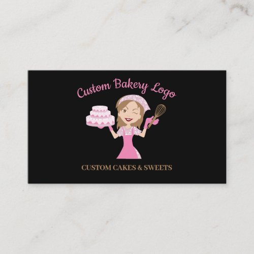 Purple Cooker Woman Bakery Cake Business Card
