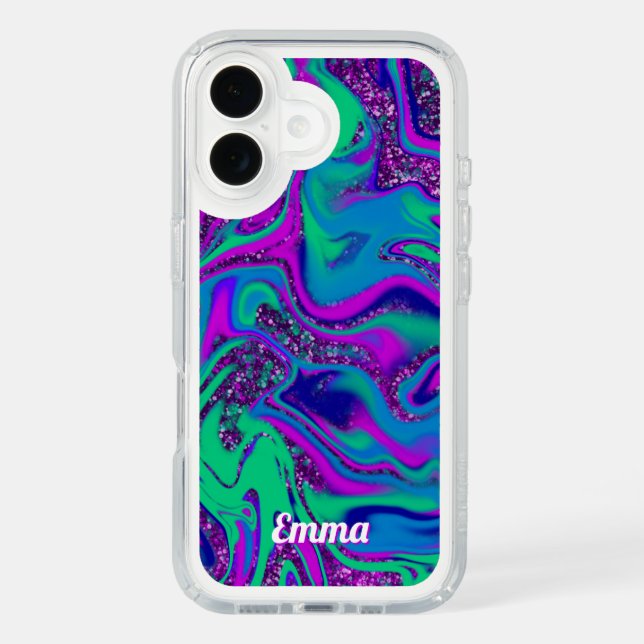 Purple Cool Groovy Swirl Personalized  Speck iPhone Case (Front)