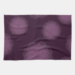 Purple, cool, trendy modern simple floral abstract kitchen towel