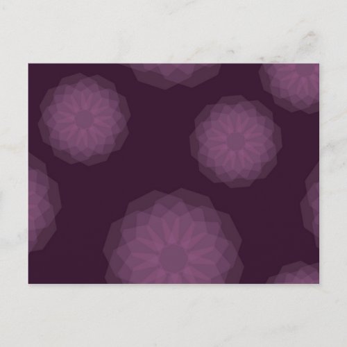 Purple cool trendy modern simple floral abstract postcard