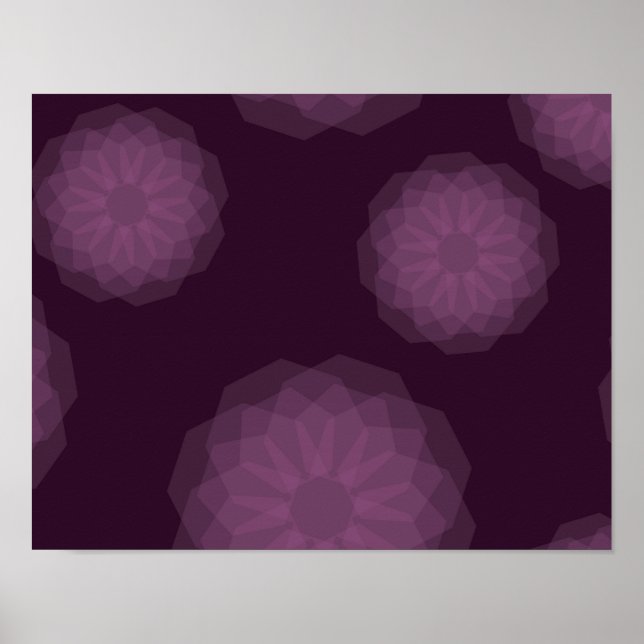 Purple, cool, trendy modern simple floral abstract poster (Front)