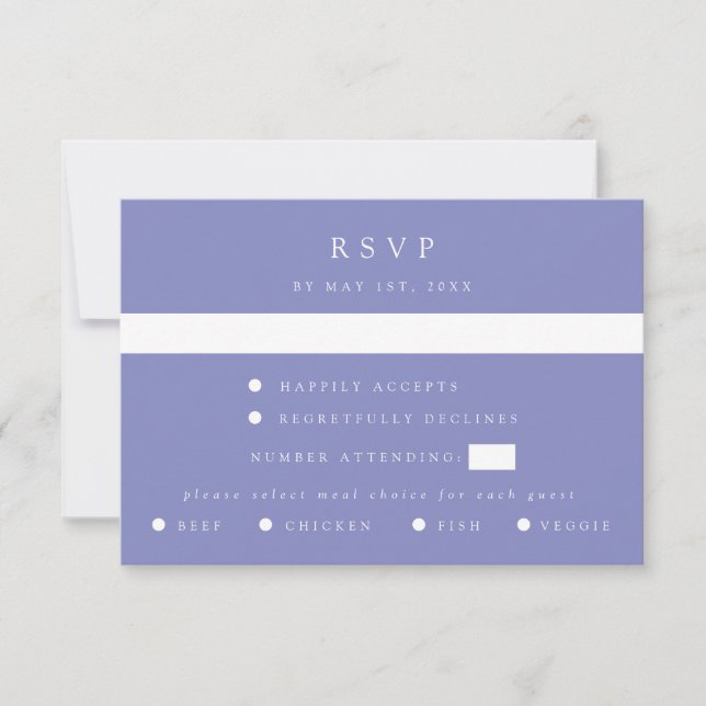 Purple Coordinate Wedding RSVP Card (Front)