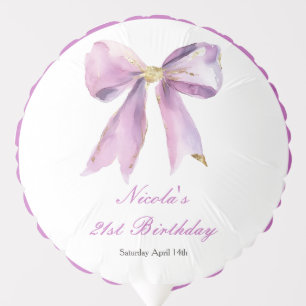 Purple Coquette Bow Birthday Balloon