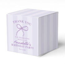 Purple Coquette Bow Pastel Lavender Birthday Favor Boxes