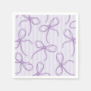 Purple Coquette Bow Pastel Lavender Table Decor Napkins