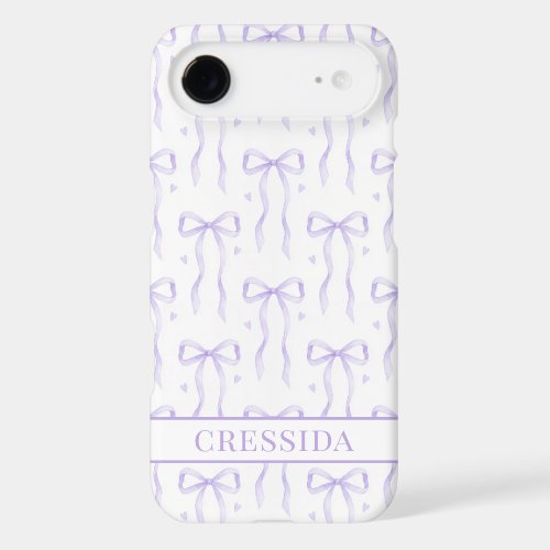 Purple Coquette Bows Monogrammed iPhone 17 Air Case