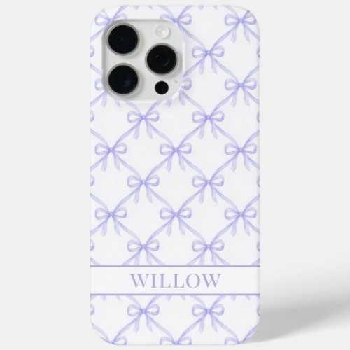Purple Coquette Watercolor Bows iPhone 15 Pro Max Case