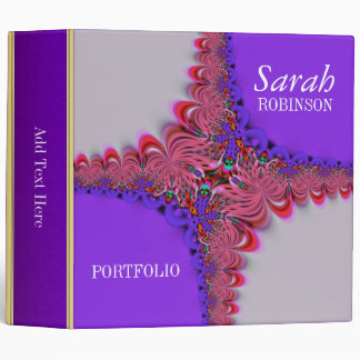 Purple Coral Digital Lace Portfolio Binder