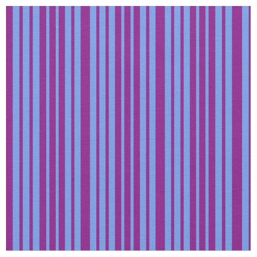 Purple & Cornflower Blue Lined/Striped Pattern Fabric