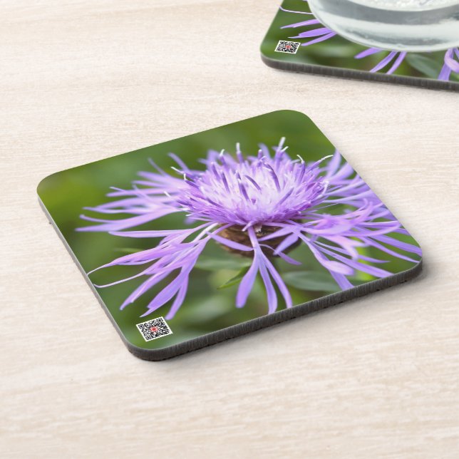 Purple Cornflower Coaster (Left Side)