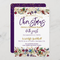 Purple Corporate Office Christmas Party Invitation