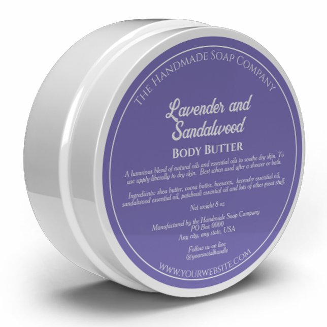Purple Cosmetics Jar Label w Ingredients (Creator Uploaded)